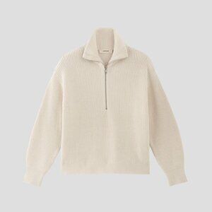 Everlane The Half-Zip in Everyday Cotton in Canvas (Size: Medium)